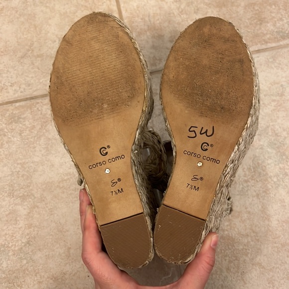 Corso Como rattan espadrille wedges size 7.5 - Picture 6 of 7